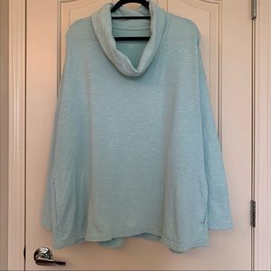 J.Jill sea foam cowl neck lightweight pullover